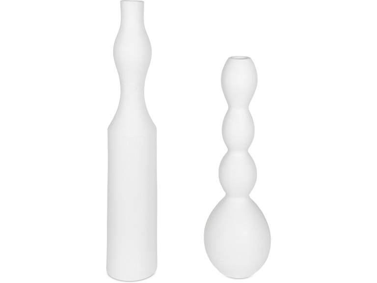 Uttermost Home Accents Forma White Ceramic Vases Large Set/2 18219 at Norwood Furniture