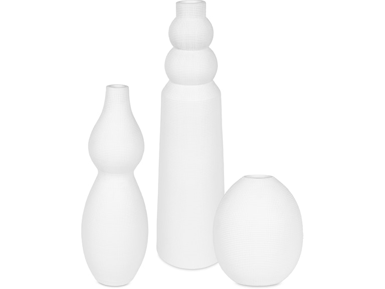 Uttermost Home Accents Forma White Ceramic Vases Set/3 18218 at Norwood Furniture