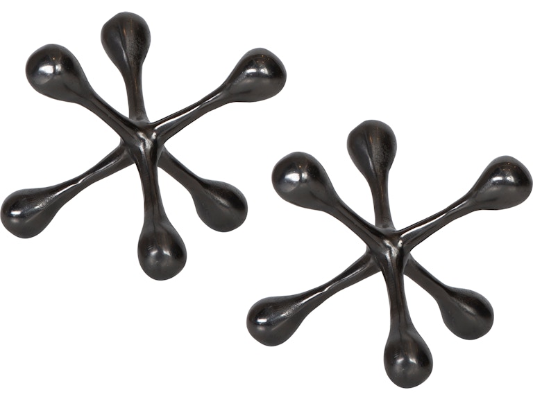 Uttermost Home Accents Harlan Black Nickel Objects Set/2 17690 At Norwood Furniture