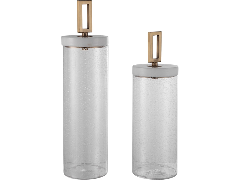 Uttermost Home Accents Hayworth Seeded Glass Containers Set/2 17545 At Norwood Furniture
