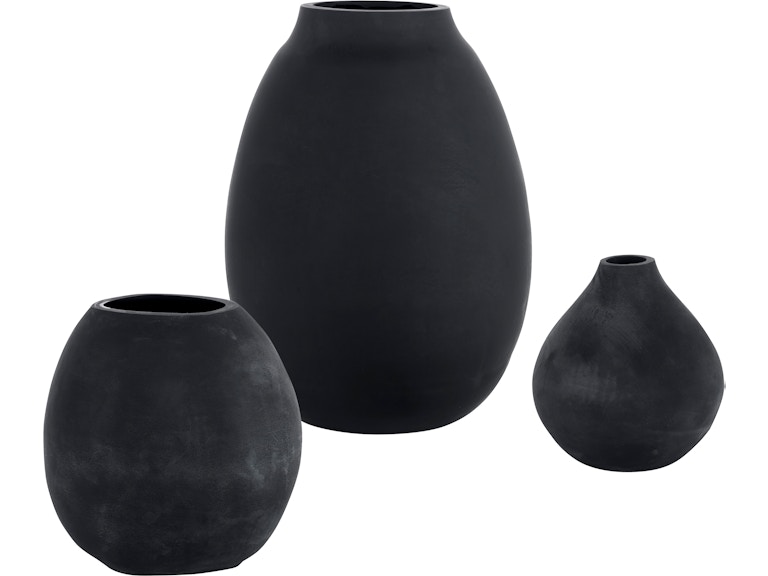 Uttermost Home Accents Hearth Matte Black Vases Set/3 18068 at Norwood Furniture