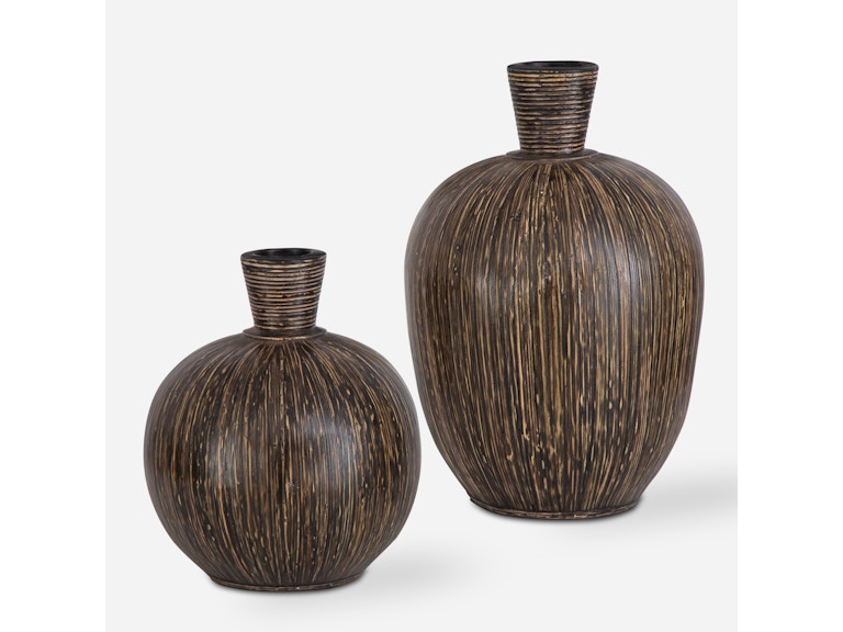 Uttermost Home Accents Islander Black Vases Set/2 17116 at Norwood Furniture