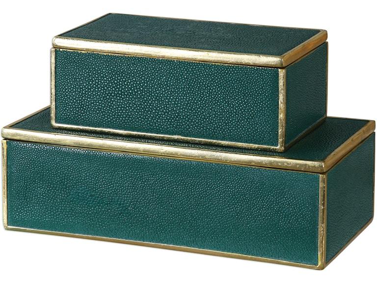 Uttermost Home Accents Karis Emerald Green Boxes Set/2 18723 at Norwood Furniture