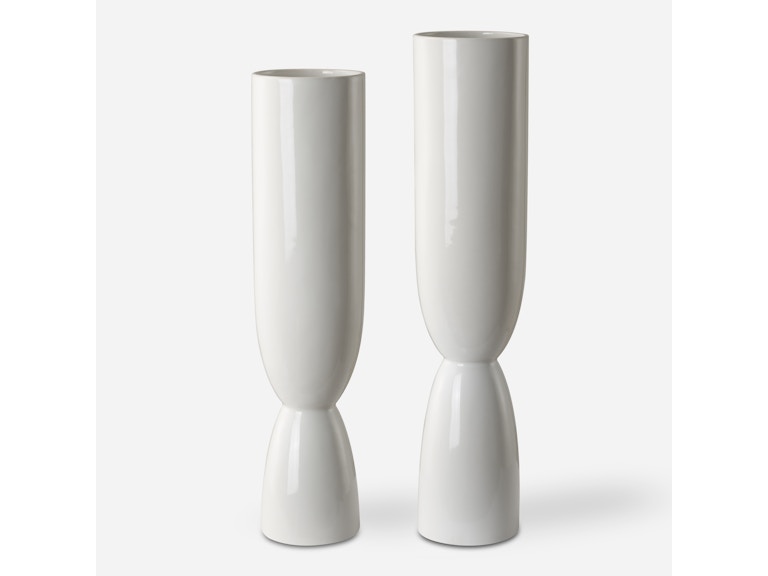 Uttermost Home Accents Kimist White Vases Set/2 18138 at Norwood Furniture