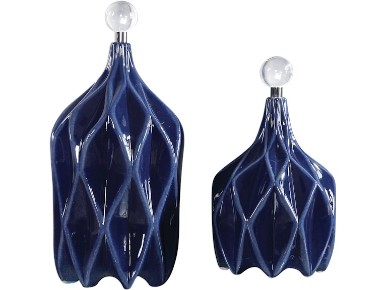 Uttermost Home Accents Klara Geometric Bottles Set/2 17526 At Norwood Furniture