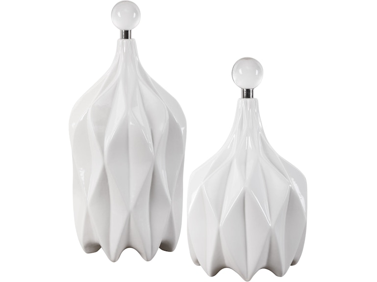 Uttermost Home Accents Klara White Bottles Set/2 17868 at Norwood Furniture Uttermost Home Accents Klara White Bottles Set/2 17868 at Norwood Furniture
