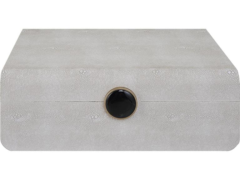 Uttermost Home Accents Lalique White Shagreen Box 17995 at Norwood Furniture