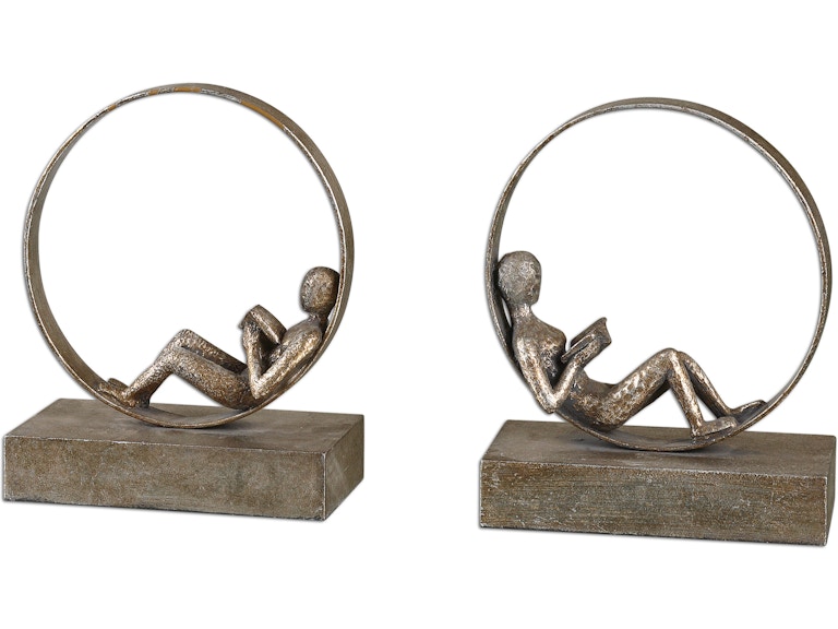 Uttermost Home Accents Lounging Reader Antique Bookends Set/2 19596 at Norwood Furniture
