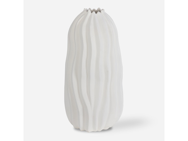 Uttermost Home Accents Merritt White Floor Vase 18108 at Norwood Furniture