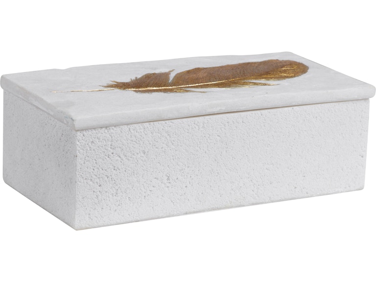 Uttermost Home Accents Nephele White Stone Box 17724 at Norwood Furniture