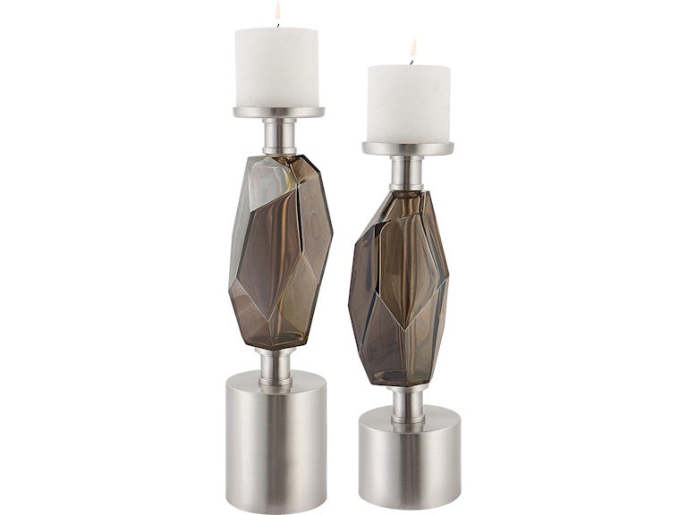 Uttermost Home Accents Ore Candleholders Set/2 17994 at Norwood Furniture