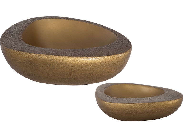 Uttermost Home Accents Ovate Brass Bowls Set Of 2 18081 at Norwood Furniture