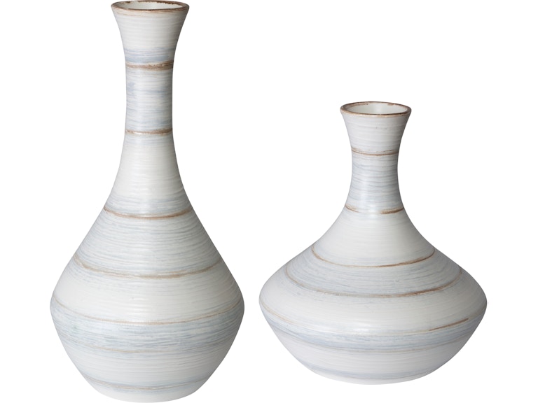 Uttermost Home Accents Potter Fluted Striped Vases Set/2 17964 at Norwood Furniture