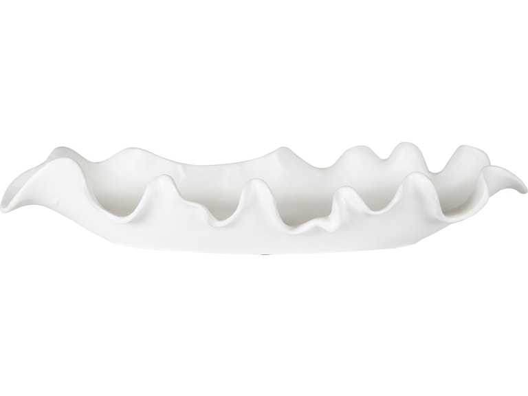 Uttermost Home Accents Ruffled Feathers Modern White Bowl 17965 at Norwood Furniture