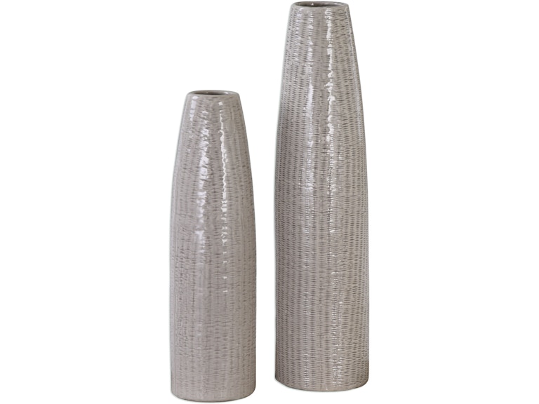 Uttermost Home Accents Sara Textured Ceramic Vases Set/2 20156 at Norwood Furniture