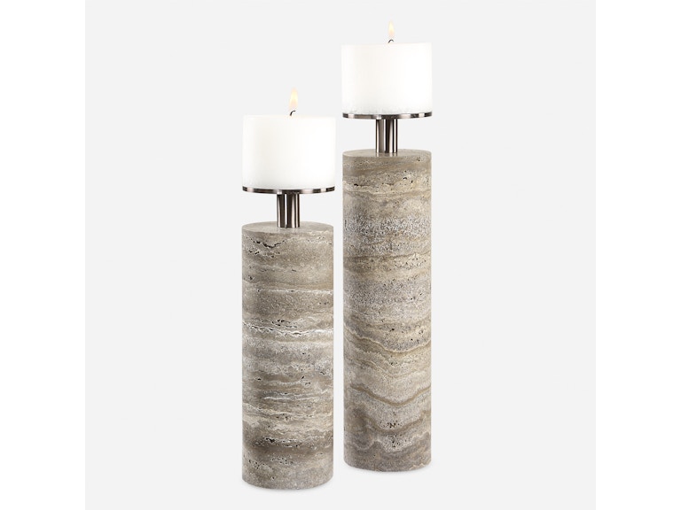 Uttermost Home Accents Shadowstone Candleholders Set/2 18186 at Norwood Furniture