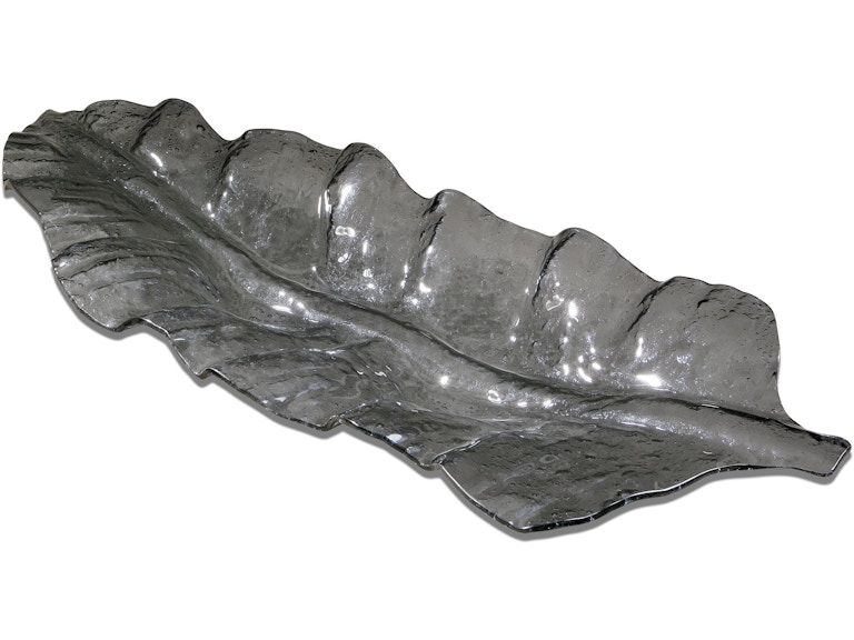 Uttermost Home Accents Smoked Leaf Glass Tray 19862 at Norwood Furniture Uttermost Home Accents Smoked Leaf Glass Tray 19862 at Norwood Furniture