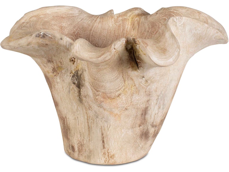 Uttermost Home Accents Teak Flow White Wash Outdoor Bowl 17135 at Norwood Furniture