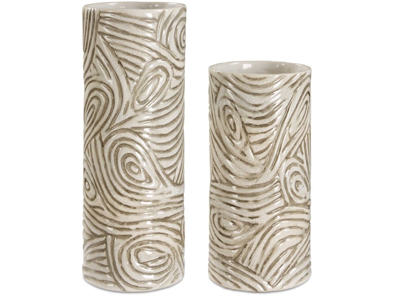 Uttermost Home Accents Timber Swirl Earth Tone Vases Set/2 18272 at Norwood Furniture