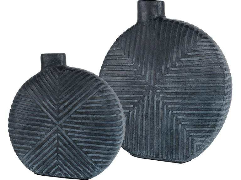 Uttermost Home Accents Viewpoint Aged Black Vases Set/2 17114 at Norwood Furniture