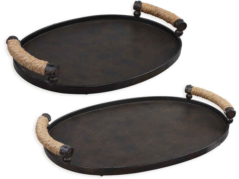 Uttermost Home Accents Viggo Bronze Trays Set/2 18073 at Norwood Furniture