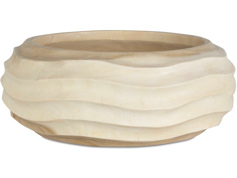 Uttermost Home Accents Waveform Bleached Wood Bowl 17136 at Norwood Furniture
