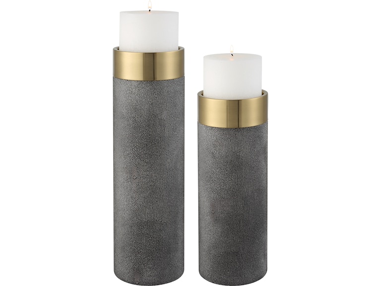 Uttermost Home Accents Wessex Gray Candleholders Set/2 18061 at Norwood Furniture
