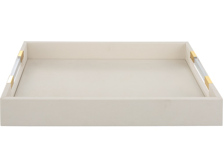 Uttermost Home Accents Wessex White Shagreen Tray 18060 at Norwood Furniture