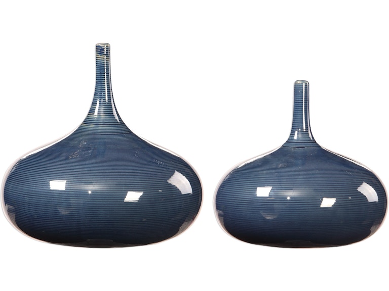 Uttermost Home Accents Zayan Blue Vases Set/2 18988 at Norwood Furniture Uttermost Home Accents Zayan Blue Vases Set/2 18988 at Norwood Furniture