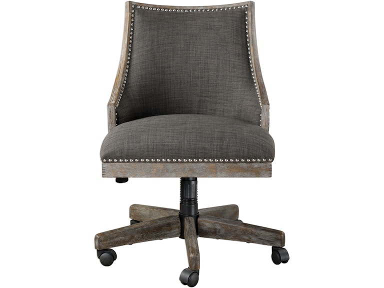 Uttermost Home Office Aidrian Charcoal Desk Chair 23431 at Norwood Furniture