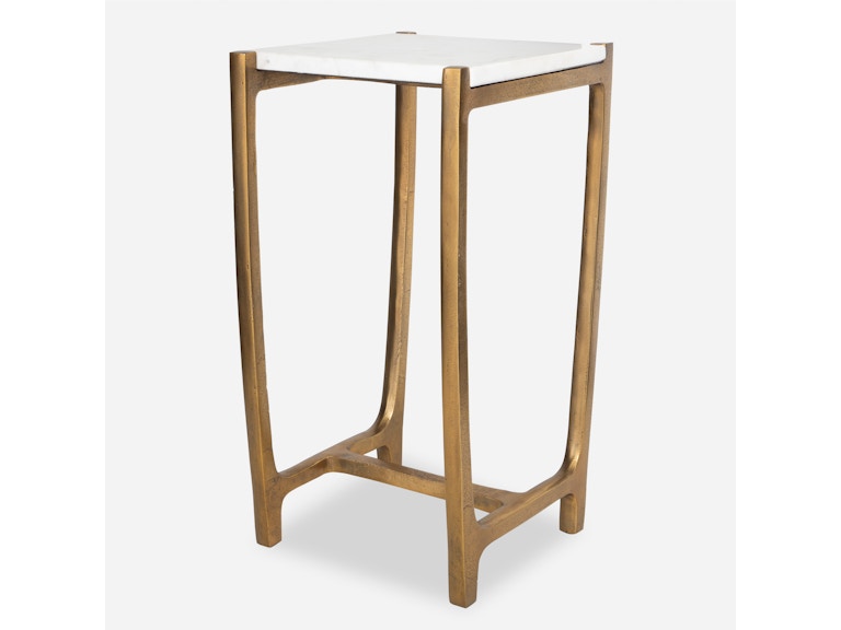 Uttermost Living Room Affinity White Marble Accent Table 24995 at Norwood Furniture