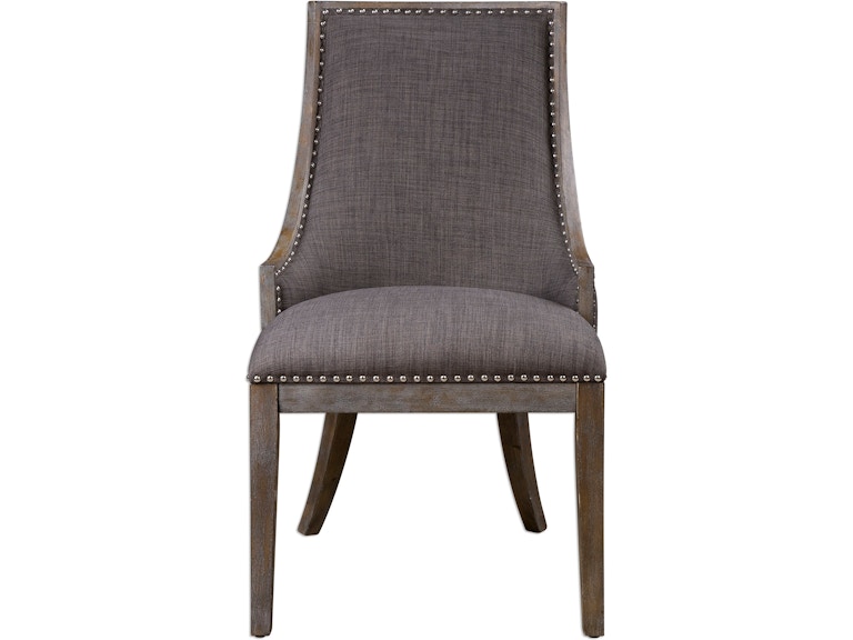 Uttermost Living Room Aidrian Charcoal Gray Accent Chair 23305 at Norwood Furniture