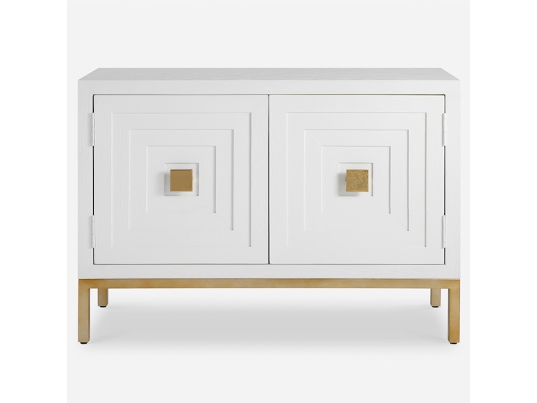 Uttermost Living Room Aiken White 2 Door Cabinet 50033 at Norwood Furniture