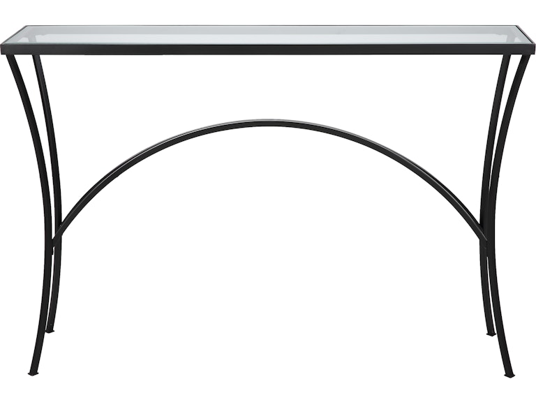 Uttermost Living Room Alayna Black Metal and Glass Console Table 22910 at Norwood Furniture