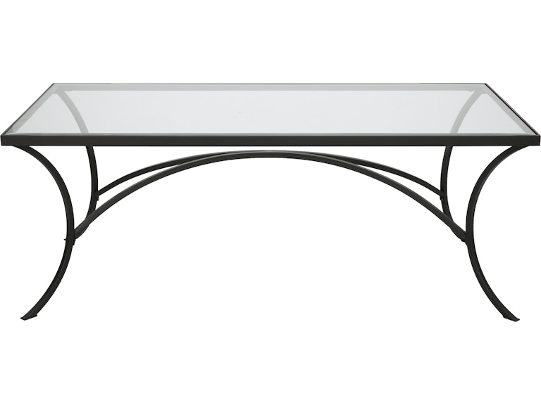 Uttermost Living Room Alayna Black Metal and Glass Coffee Table 22909 at Norwood Furniture