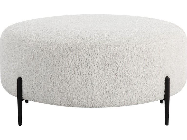 Uttermost Living Room Arles Large Plush White Ottoman 23778 at Norwood Furniture