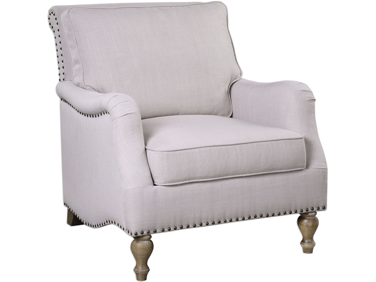 Uttermost Living Room Armstead Antique White Armchair 23291 at Norwood Furniture