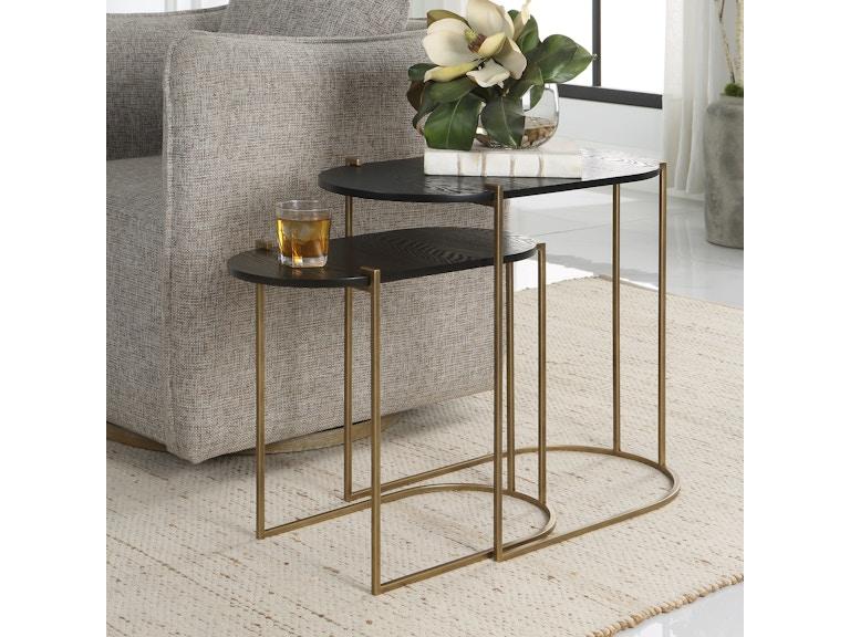 Uttermost Living Room Aztec Wood Nesting Tables Set/2 22882 at Norwood Furniture