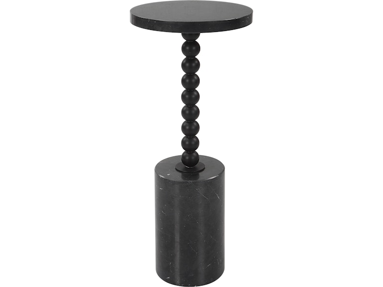 Uttermost Living Room Bead Black Marble Drink Table 25238 at Norwood Furniture