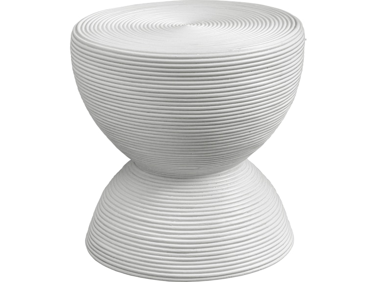 Uttermost Living Room Bongo White Rattan Side Table 23801 at Norwood Furniture