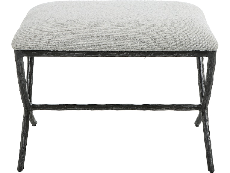 Uttermost Living Room Brisby Gray Fabric Small Bench 23750 at Norwood Furniture