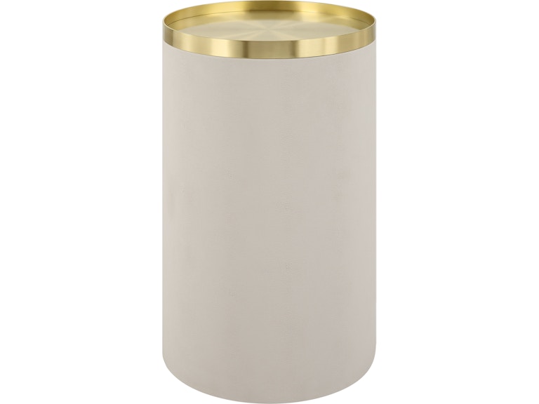 Uttermost Living Room Circuit Brass and White Accent Table 22991 at Norwood Furniture