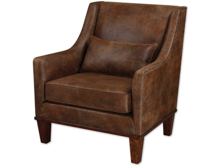 Uttermost Living Room Clay Leather Armchair 23030 at Norwood Furniture