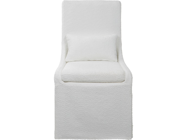 Uttermost Living Room Coley White Armless Chair 23728 at Norwood Furniture