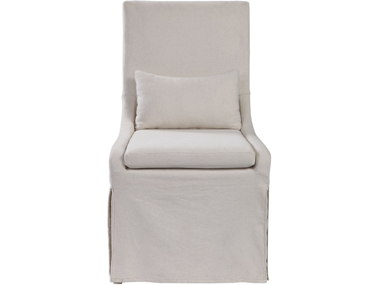 Uttermost Living Room Coley White Linen Armless Chair 23493 at Norwood Furniture
