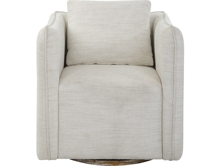 Uttermost Living Room Corben White Swivel Armchair 23729 at Norwood Furniture