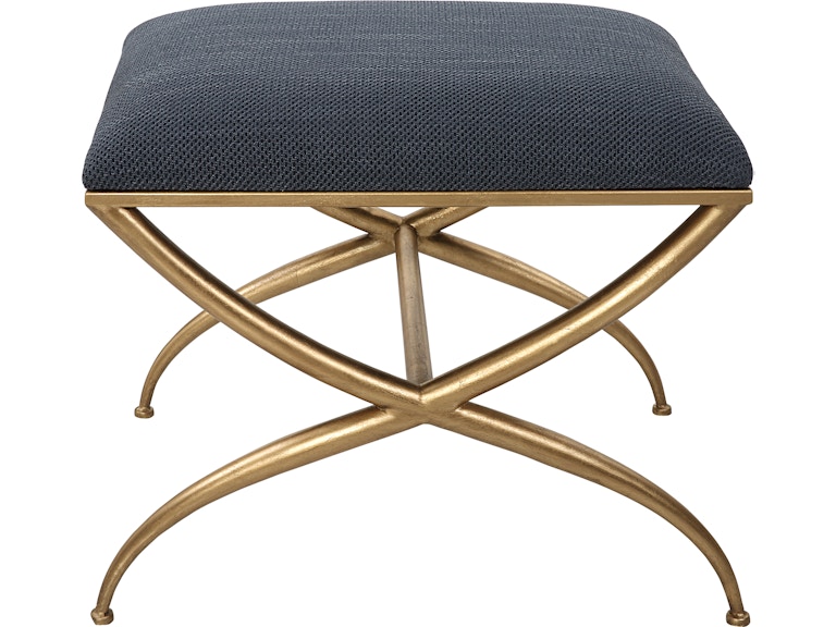 Uttermost Living Room Crossing Small Navy Bench 23678 At Norwood Furniture