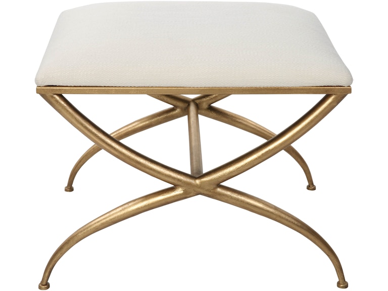 Uttermost Living Room Crossing Small White Bench 23677 At Norwood Furniture