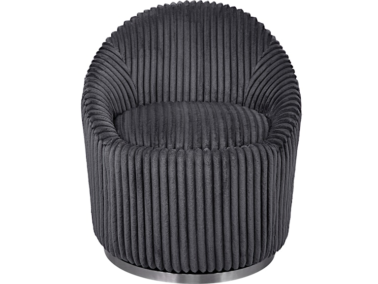 Uttermost Living Room Crue Gray Fabric Swivel Chair 23599 at Norwood Furniture