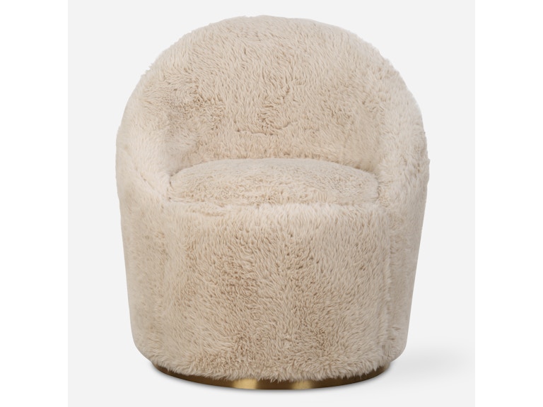 Uttermost Living Room Crue Sheepskin Swivel Chair 23531 at Norwood Furniture